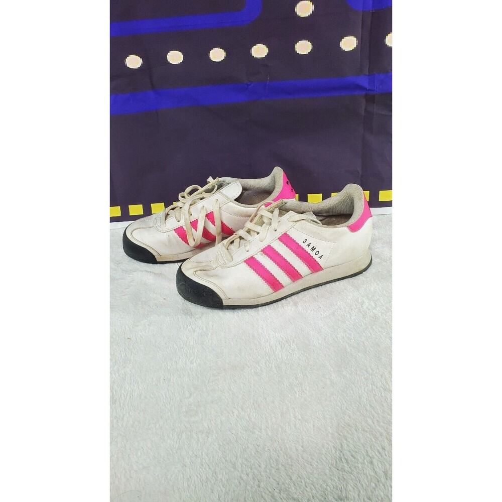 Adidas Kids Originals Samoa G47676 White Pink Running Shoes Sneakers 2 1/2